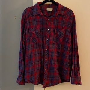 Wrangler large pearl snap flannel shirt